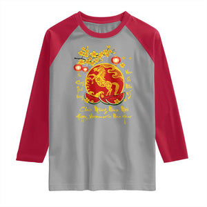 Vietnamese Lunar New Year 2026 Raglan Shirt Chuc Mung Nam Moi Tet Holiday Horse Zodiac TS11 Sport Gray Red Print Your Wear