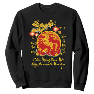 Vietnamese Lunar New Year 2026 Sweatshirt Chuc Mung Nam Moi Tet Holiday Horse Zodiac TS11 Black Print Your Wear