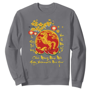 Vietnamese Lunar New Year 2026 Sweatshirt Chuc Mung Nam Moi Tet Holiday Horse Zodiac TS11 Charcoal Print Your Wear