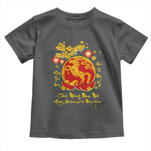 Vietnamese Lunar New Year 2026 Toddler T Shirt Chuc Mung Nam Moi Tet Holiday Horse Zodiac TS11 Dark Heather Print Your Wear