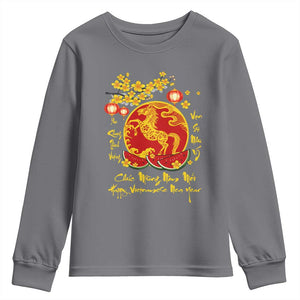 Vietnamese Lunar New Year 2026 Youth Sweatshirt Chuc Mung Nam Moi Tet Holiday Horse Zodiac TS11 Charcoal Print Your Wear