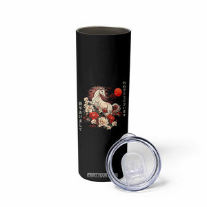 Japanese New Year 2026 Skinny Tumbler Year Of The Horse Botan Flower TS11 Print Your Wear
