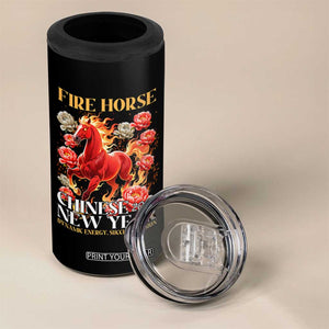 Year of The Fire Horse 2026 4 in 1 Can Cooler Tumbler Chinese New Year Peony Flower TS11 Print Your Wear