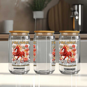 Year of The Fire Horse 2026 Glass Can Chinese New Year Peony Flower TS11 Print Your Wear