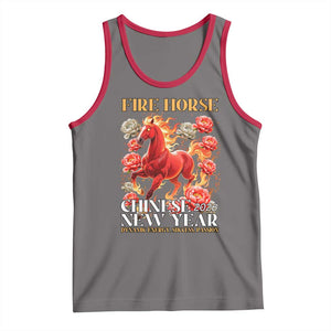 Year of The Fire Horse 2026 Tank Top Chinese New Year Peony Flower TS11 Deep Heather Red Print Your Wear