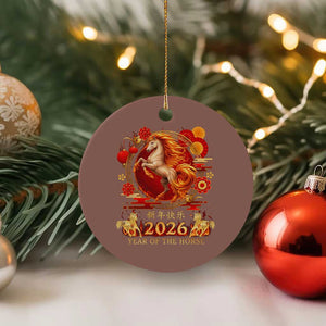 Year of The Fire Horse Ceramic Ornament Funny Chinese Zodiac Lunar New Year 2026 TS11 1pc Mocha Print Your Wear