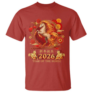 Year of The Fire Horse T Shirt Funny Chinese Zodiac Lunar New Year 2026 TS11 Red Print Your Wear
