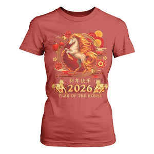 Year of The Fire Horse T Shirt For Women Funny Chinese Zodiac Lunar New Year 2026 TS11 Red Print Your Wear