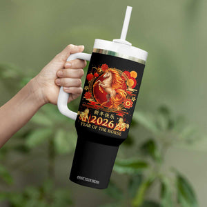 Year of The Fire Horse Tumbler With Handle Funny Chinese Zodiac Lunar New Year 2026 TS11 Print Your Wear