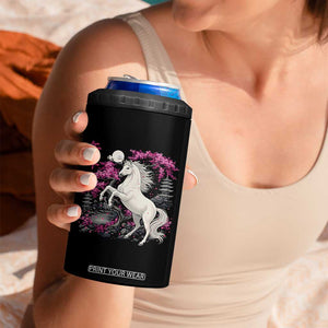 Japanese New Year 2026 4 in 1 Can Cooler Tumbler Year Of The Horse Sakura Cherry Blossom Shrine TS11 Print Your Wear