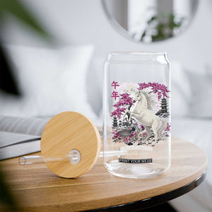 Japanese New Year 2026 Glass Can Year Of The Horse Sakura Cherry Blossom Shrine TS11 Print Your Wear