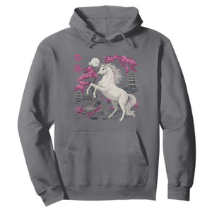 Japanese New Year 2026 Hoodie Year Of The Horse Sakura Cherry Blossom Shrine TS11 Charcoal Print Your Wear