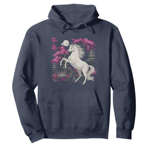 Japanese New Year 2026 Hoodie Year Of The Horse Sakura Cherry Blossom Shrine TS11 Navy Print Your Wear