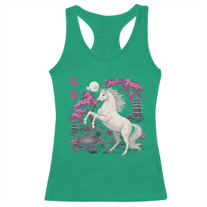 Japanese New Year 2026 Racerback Tank Top Year Of The Horse Sakura Cherry Blossom Shrine TS11 Irish Green Print Your Wear