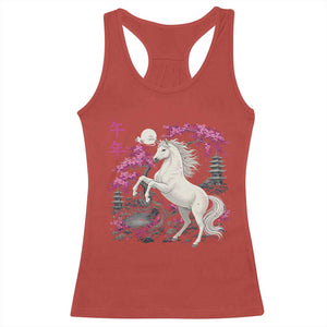 Japanese New Year 2026 Racerback Tank Top Year Of The Horse Sakura Cherry Blossom Shrine TS11 Red Print Your Wear