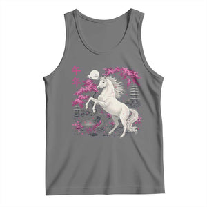 Japanese New Year 2026 Tank Top Year Of The Horse Sakura Cherry Blossom Shrine TS11 Black Heather Print Your Wear