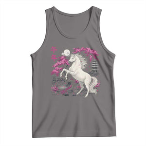 Japanese New Year 2026 Tank Top Year Of The Horse Sakura Cherry Blossom Shrine TS11 Deep Heather Print Your Wear