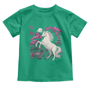 Japanese New Year 2026 Toddler T Shirt Year Of The Horse Sakura Cherry Blossom Shrine TS11 Irish Green Print Your Wear