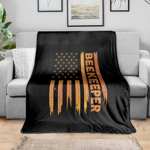 Beekeeping American Flag Honeycomb Honey Bees Beekeeper Throw Blanket TS11 Print Your Wear