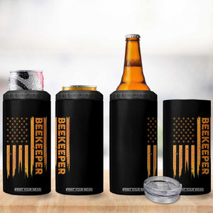 Beekeeping American Flag Honeycomb Honey Bees Beekeeper 4 in 1 Can Cooler Tumbler TS11 Print Your Wear
