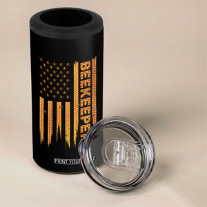 Beekeeping American Flag Honeycomb Honey Bees Beekeeper 4 in 1 Can Cooler Tumbler TS11 Print Your Wear