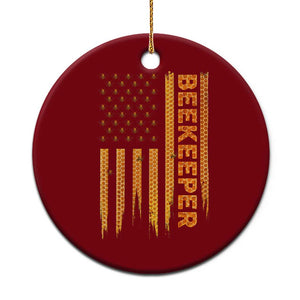 Beekeeping American Flag Honeycomb Honey Bees Beekeeper Ceramic Ornament TS11 1pc Red Print Your Wear