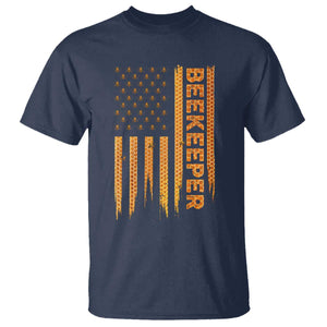 Beekeeping American Flag Honeycomb Honey Bees Beekeeper T Shirt TS11 Navy Print Your Wear