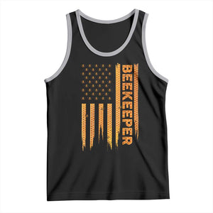 Beekeeping American Flag Honeycomb Honey Bees Beekeeper Tank Top TS11 Black Athletic Heather Print Your Wear
