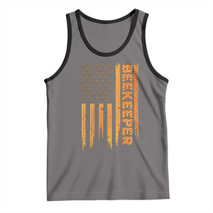 Beekeeping American Flag Honeycomb Honey Bees Beekeeper Tank Top TS11 Deep Heather Black Print Your Wear