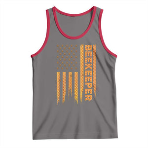 Beekeeping American Flag Honeycomb Honey Bees Beekeeper Tank Top TS11 Deep Heather Red Print Your Wear