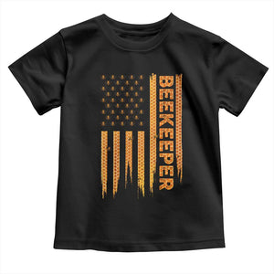 Beekeeping American Flag Honeycomb Honey Bees Beekeeper Toddler T Shirt TS11 Black Print Your Wear