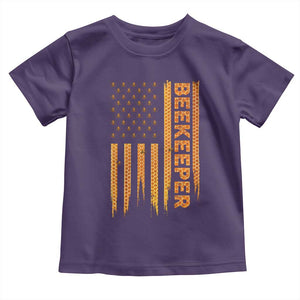 Beekeeping American Flag Honeycomb Honey Bees Beekeeper Toddler T Shirt TS11 Purple Print Your Wear