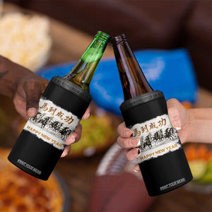 Year of The Horse 2026 4 in 1 Can Cooler Tumbler Happy New Year Gallop Of The 8 Horses TS11 Print Your Wear