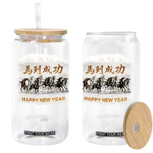Year of The Horse 2026 Glass Can Happy New Year Gallop Of The 8 Horses TS11 Print Your Wear