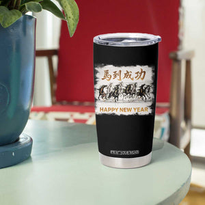 Year of The Horse 2026 Tumbler Cup Happy New Year Gallop Of The 8 Horses TS11 Print Your Wear