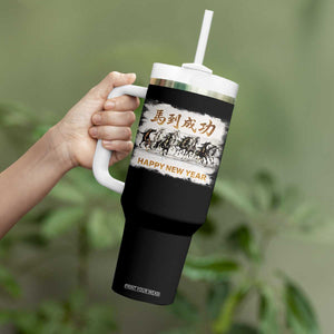Year of The Horse 2026 Tumbler With Handle Happy New Year Gallop Of The 8 Horses TS11 Print Your Wear