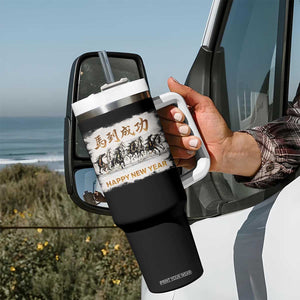 Year of The Horse 2026 Tumbler With Handle Happy New Year Gallop Of The 8 Horses TS11 Print Your Wear