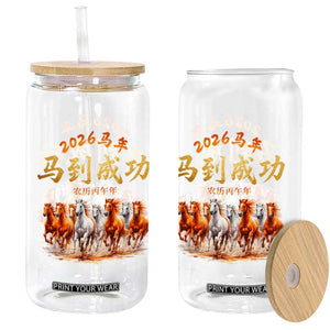 Gallop Of The 8 Horses Glass Can Chinese New Year 2026 Year of The Horse TS11 Print Your Wear