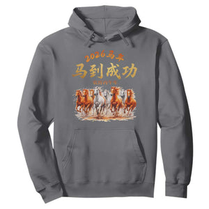 Gallop Of The 8 Horses Hoodie Chinese New Year 2026 Year of The Horse TS11 Charcoal Print Your Wear