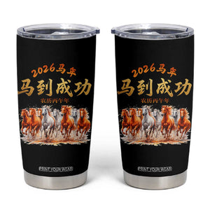 Gallop Of The 8 Horses Tumbler Cup Chinese New Year 2026 Year of The Horse TS11 Black Print Your Wear