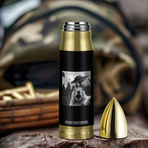 Funny Groundhog Selfie With Alien UFOs Weird Ground Hog Day Bullet Tumbler TS11 Print Your Wear