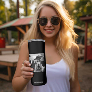 Funny Groundhog Selfie With Alien UFOs Weird Ground Hog Day Skinny Tumbler TS11 Print Your Wear