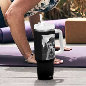 Funny Groundhog Selfie With Alien UFOs Weird Ground Hog Day Tumbler With Handle TS11 Print Your Wear