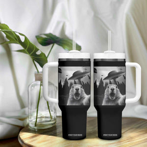 Funny Groundhog Selfie With Alien UFOs Weird Ground Hog Day Tumbler With Handle TS11 Print Your Wear