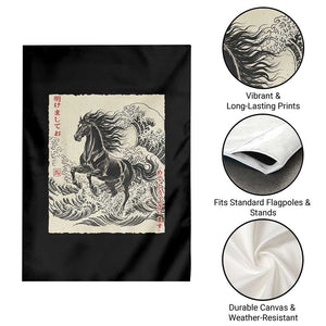 Japanese New Year 2026 Garden Flag Year Of The Horse Tsunami Ukiyo e Art TS11 Print Your Wear