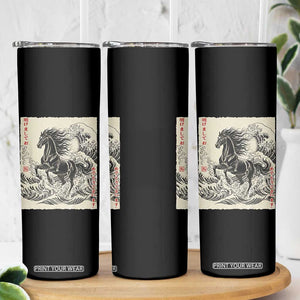 Japanese New Year 2026 Skinny Tumbler Year Of The Horse Tsunami Ukiyo e Art TS11 Print Your Wear
