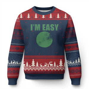 Funny I'm Easy Snowboard Ski Ugly Christmas Sweater Green Circle Retro Mountain Sign TS11 Navy Red Print Your Wear