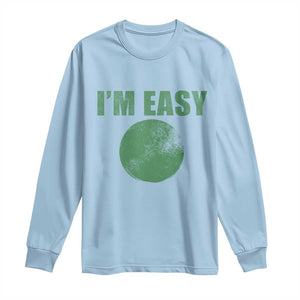 Funny I'm Easy Snowboard Ski Long Sleeve Shirt Green Circle Retro Mountain Sign TS11 Light Blue Print Your Wear