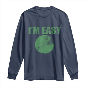 Funny I'm Easy Snowboard Ski Long Sleeve Shirt Green Circle Retro Mountain Sign TS11 Navy Print Your Wear