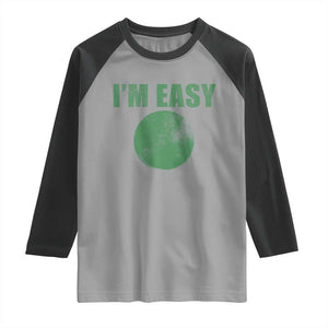 Funny I'm Easy Snowboard Ski Raglan Shirt Green Circle Retro Mountain Sign TS11 Sport Gray Black Print Your Wear